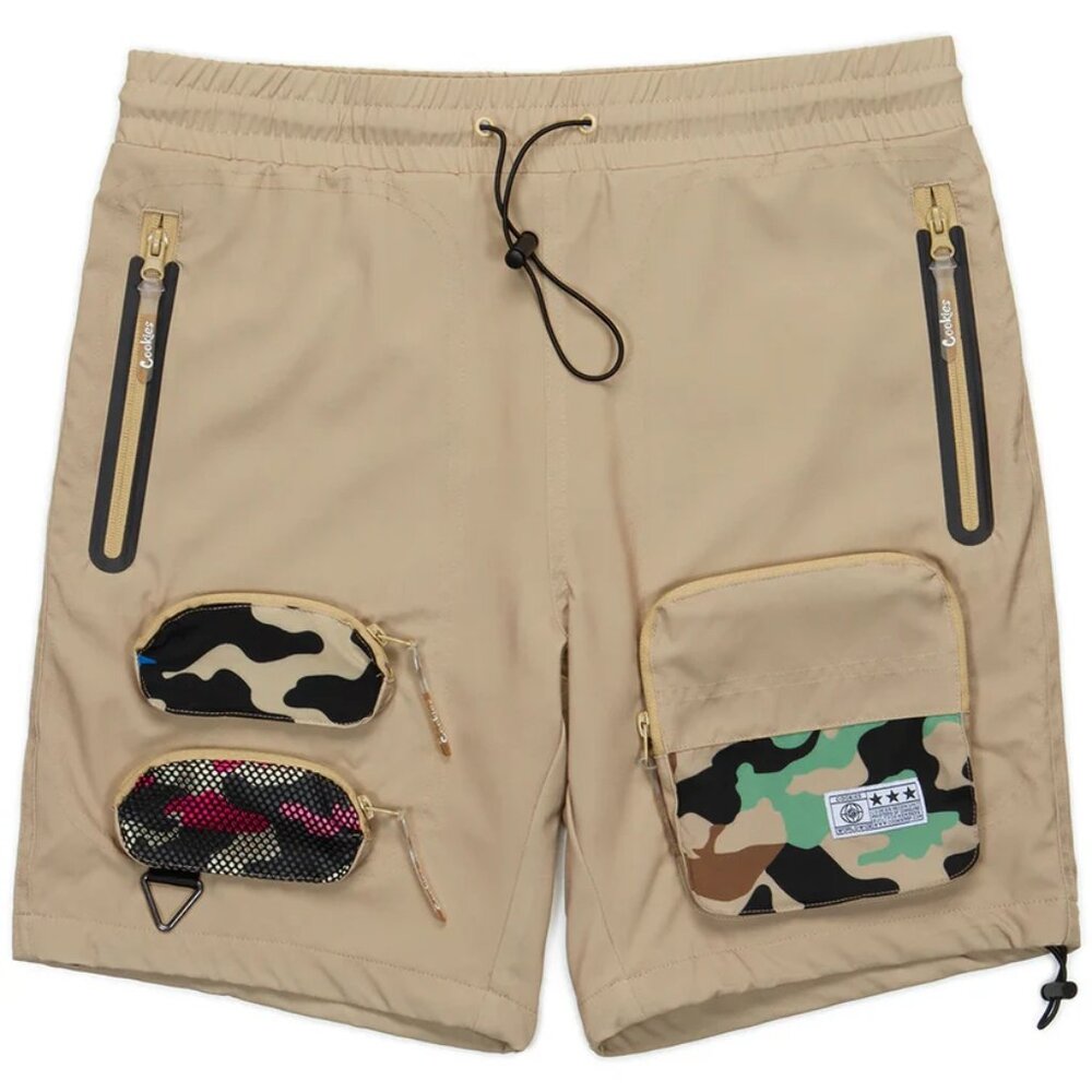 Cookies Men's Smoke Ops Cargo Shorts Size 2XL (Fits XL) Beige Swim Trunks NWT